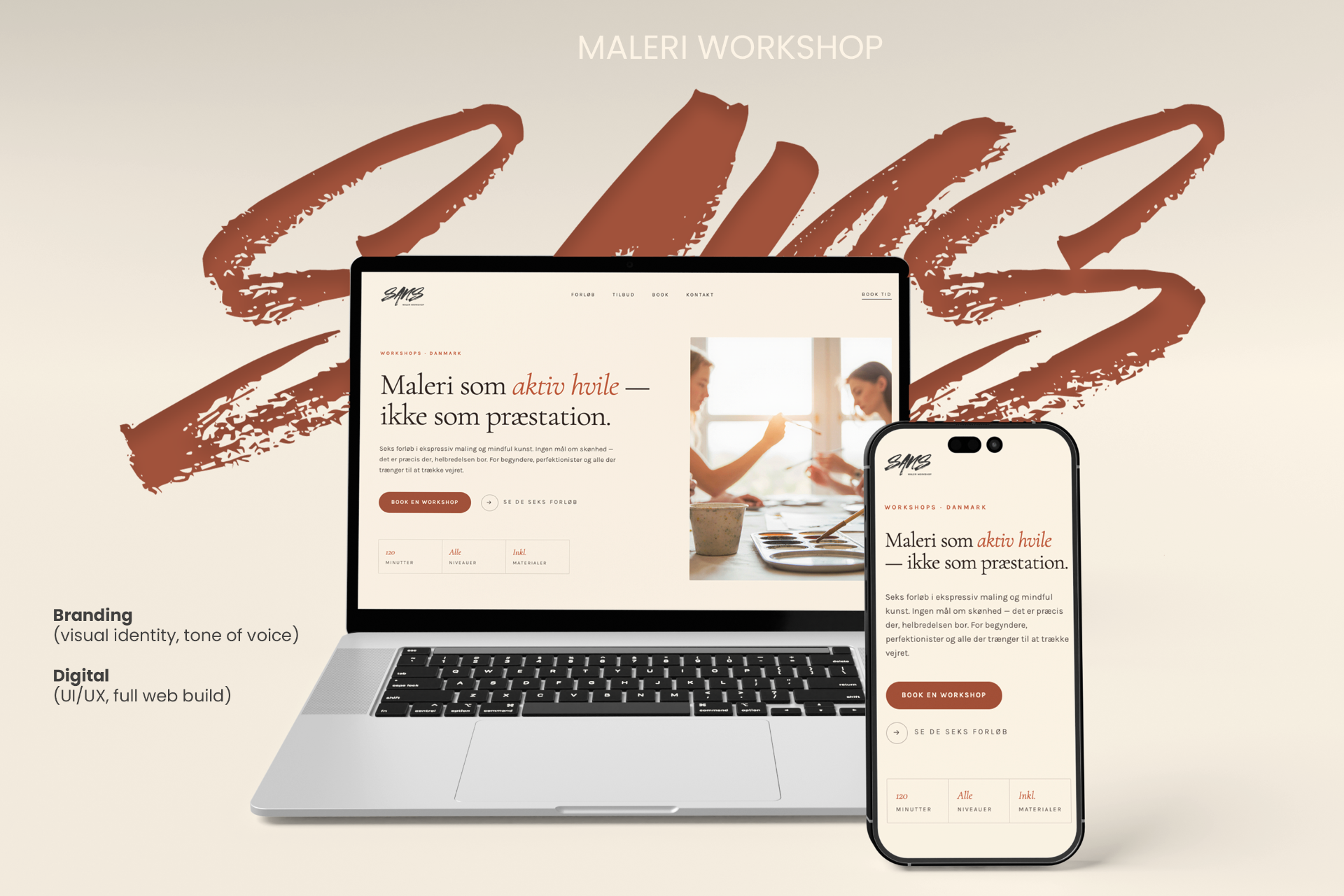 SANS Maleri brand identity and web design