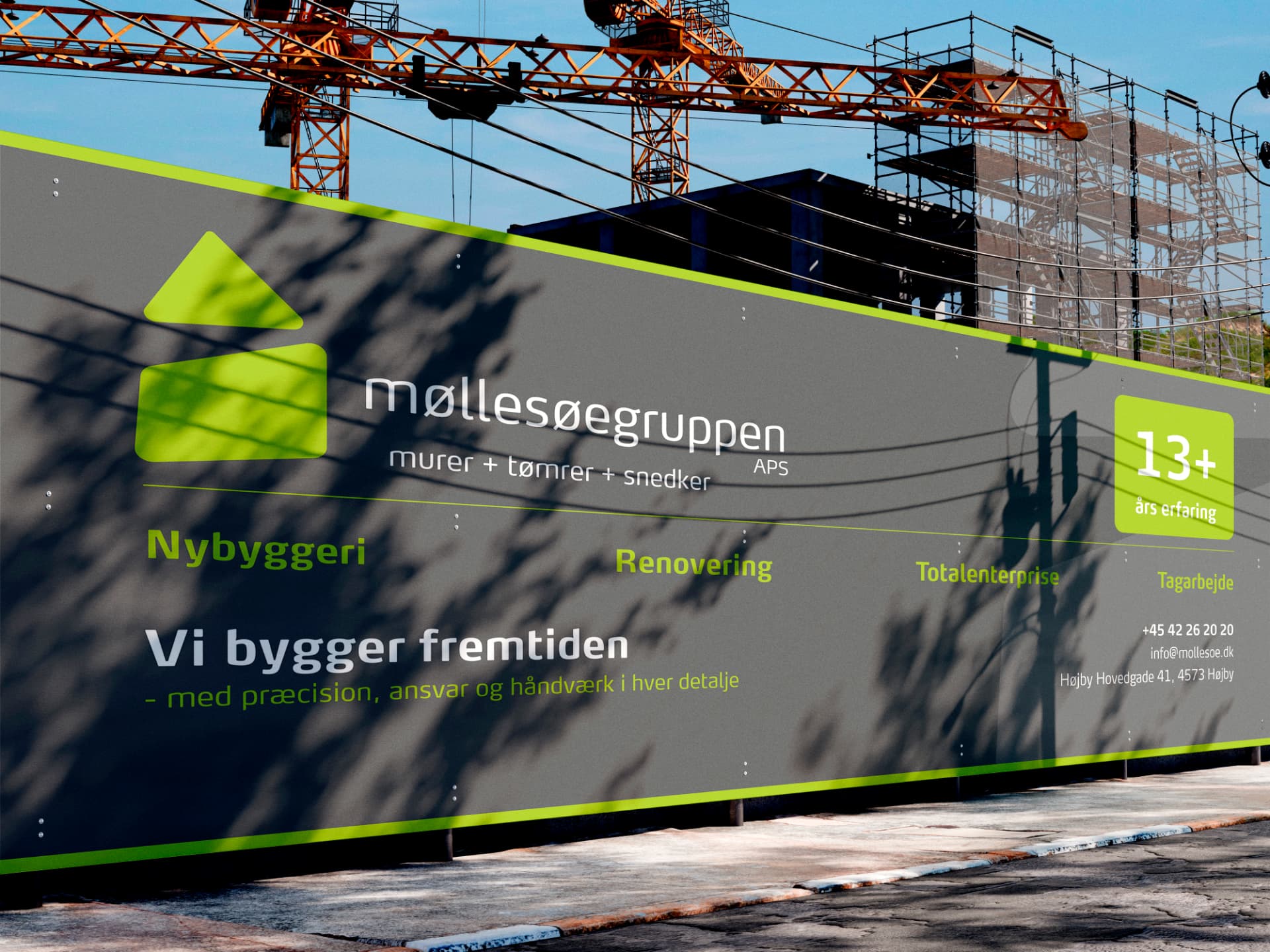 Møllesøe Gruppen construction site banner