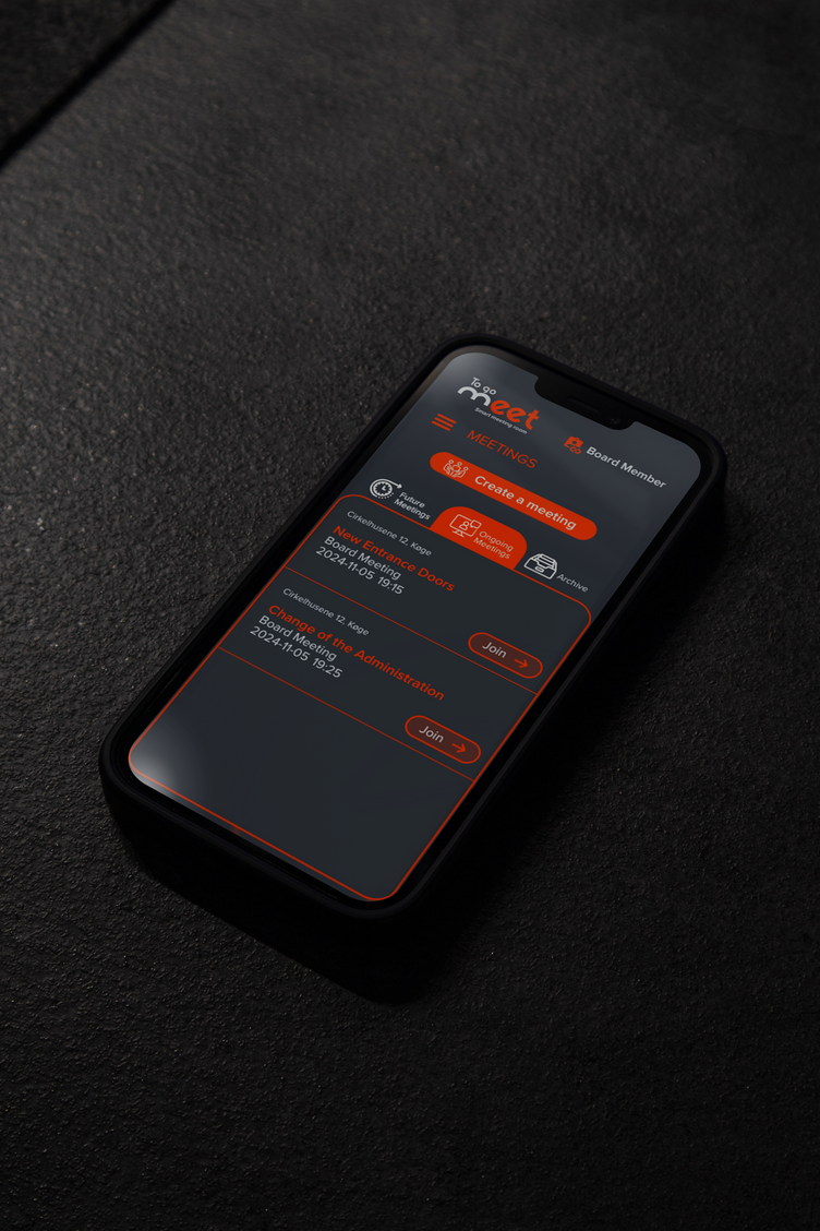 To Go Meet — mobile screens